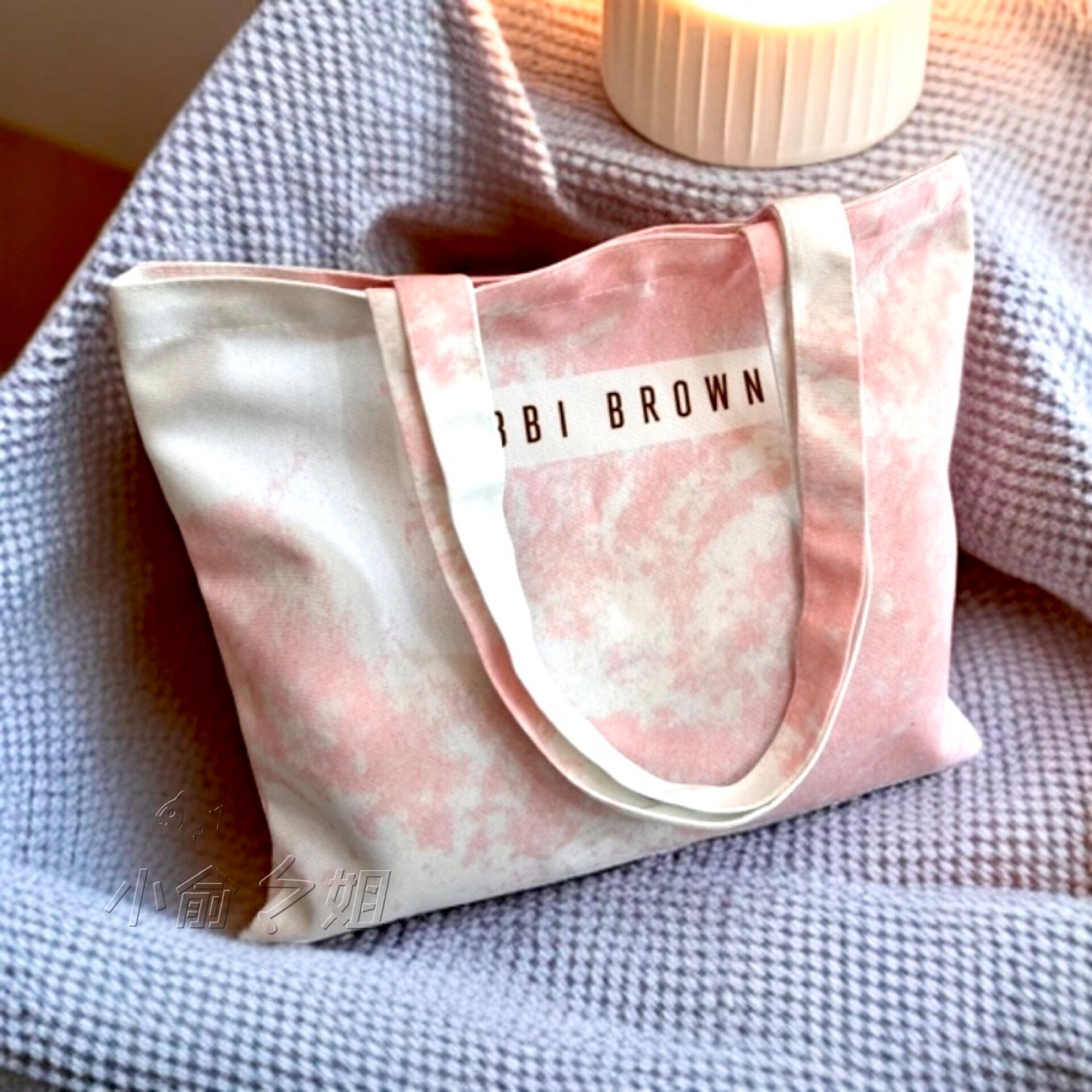 新款巴比布朗浅粉色五花肉图案帆布包单肩包手提袋收纳通勤出差