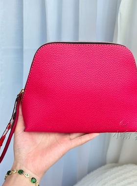 雅诗兰黛玫紫色荔枝纹时尚pu手拎化妆包收纳整理包手拿包