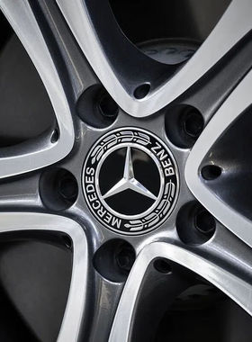奔驰轮毂盖标C200 S级E300 ML350 glk300 GLE GLC AMG车轮胎标志