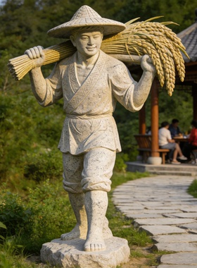 花岗岩农耕人物雕塑厂家定制