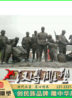 玻璃钢军人户外景观主题雕塑