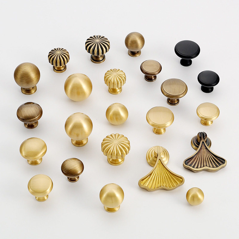 黄铜抽屉拉手美式柜门衣柜圆形圆球门把手古铜色橱柜子单孔小拉手,基础建材,小拉手,淘宝优惠券,粉丝福利购,淘宝优惠卷