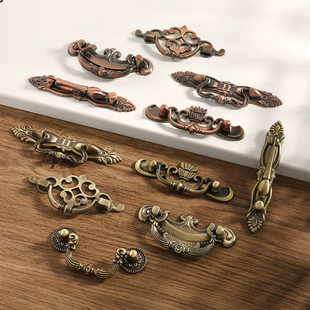 青红古铜复古欧式古典拉手家具厨柜吊环拉手鞋柜抽屉锌合金把手