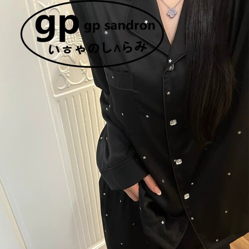 日本gp法式睡衣女冰丝甜美花边