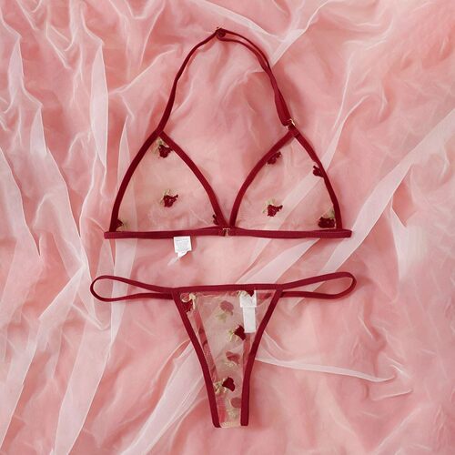 Flower Lace Backless Vest Sexy Lingerie Bralet Bikinis 2021