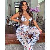 Clothes Cover Summer Loose Piece Mesh Two Beachwear Sets