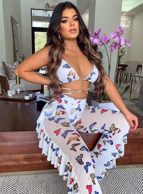 Loose Summer Mesh Cover up Two Piece Sets Beachwear Clothes