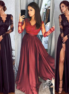 Party Ball Prom Gown Formal CLUB Wear Deep V Neck Long Dress