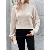 sleeved 圆领针织宽松长袖 pullover loose long 套头上衣 Knitted