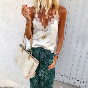 usas Camisole Female Shirt Lace Tops Vest Womens Casual Crop