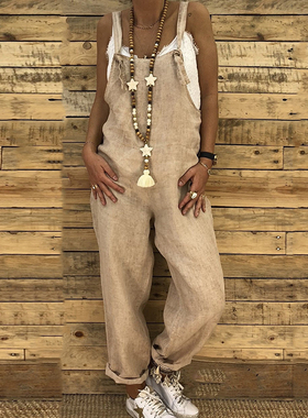 Women Pants Overalls Wide Leg Pants Vocation Dungarees Casua