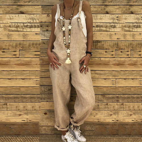 Women Pants Overalls Wide Leg Pants Vocation Dungarees Casua