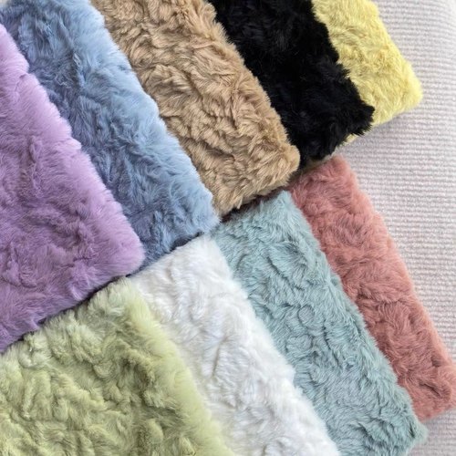 10-12mm加厚兔毛刷花布料