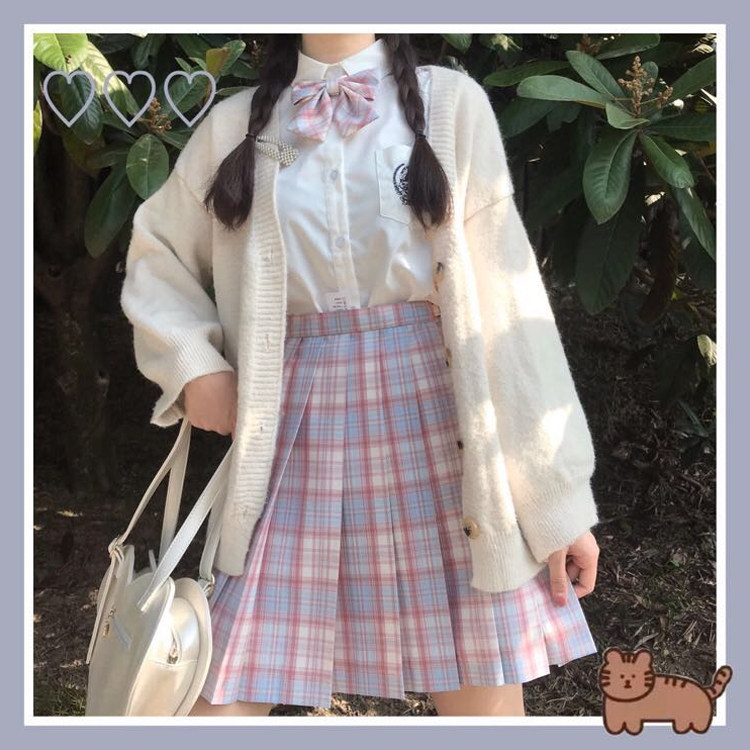 慕慕家族JK制服#桃花醉#正版原创JK格裙粉色格子百褶裙半身裙学院