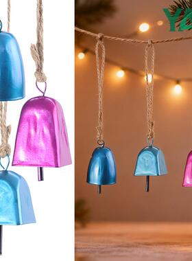 跨境热卖手工漆复古金属铃铛家居庭院装饰品圣诞铃铛diy铁吊钟铃