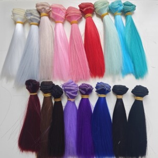 高温软丝二次元人偶bjd手工洋娃娃头发发排迷你发帘彩色娃娃假发