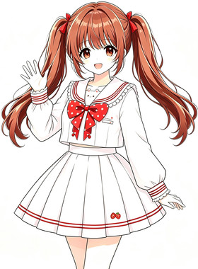 熊岛原创【草莓咚咚】水手领JK制服 波点蝴蝶结草莓刺绣学院套装