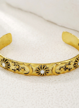 European and American sun and moon bracelet jewelry欧美手镯