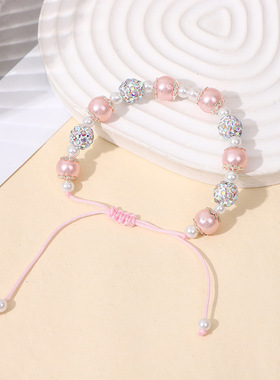 Children's Sweet Crystal Pearl Bracelet Girl's Gift少女手链