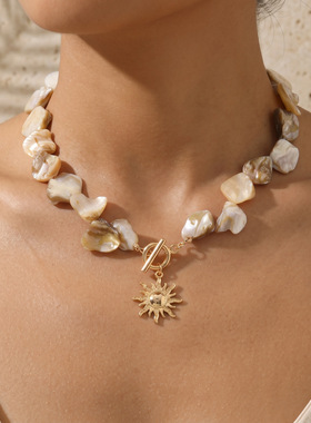 Shell OT Clasp Necklace - Women's Vacation Accessories女项链