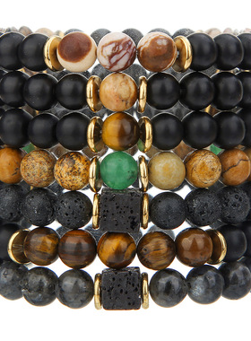 New handmade volcanic stone bracelet for men's accessories女