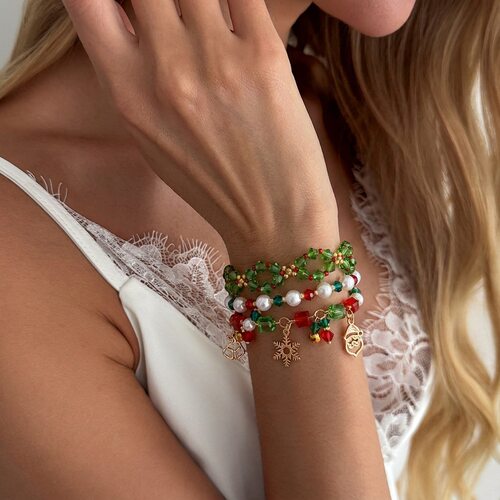 Christmas tree elk garland beaded combination bracelet圣诞节