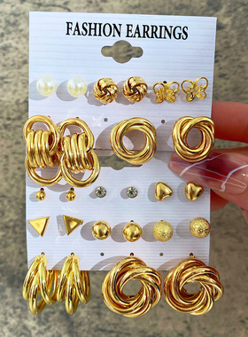 European American style earings set of 6 pieces for women女