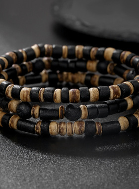 Cross-border ethnic style wood slice bracelet for women手串