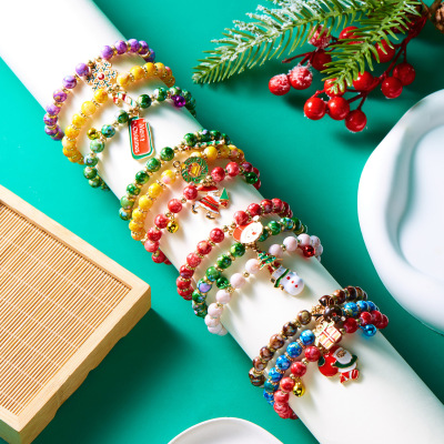 Cross-border Santa Claus Snowman Combination Bracelet圣诞节