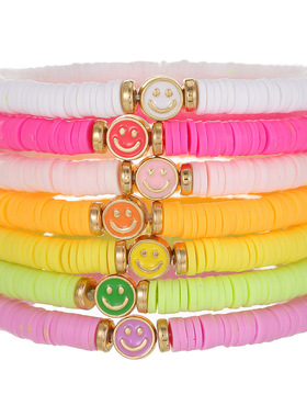 Bohemian style woman's smiling charm bracelet gift女潮流手链