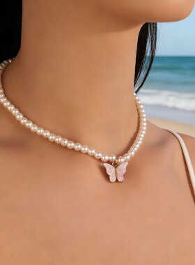 New pearl necklace Korean style beachwear for ladies女士项链