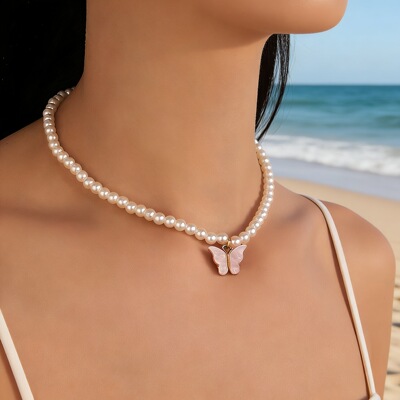New pearl necklace Korean style beachwear for ladies女士项链