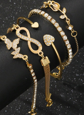 New cross-border butterfly bracelet 5-piece set for women女
