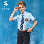男衬衫 蓝色短袖 10C107 学院风夏季 伊顿纪德校服