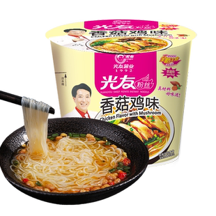 光友香菇鸡味95g*6桶 不辣酸辣粉四川红薯粉丝老人小孩方便面夜宵