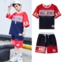 Bộ đồ khiêu vũ cho bé trai Street hiphop Children New Short Tay áo Hip Hop Street Dance Trang phục cho trẻ em - Trang phục quần thể dục trẻ em