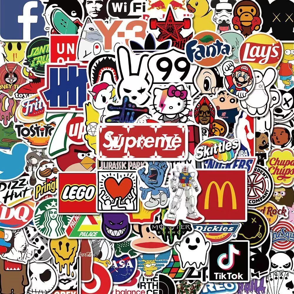 欧美潮牌LOGOSupreme嘻哈个性涂鸦行李箱防水贴电脑ipad手机贴纸
