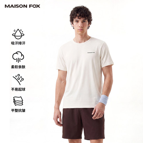 MAISONFOX短袖T恤男2026新款速干户外登山跑步运动服透气冰丝上衣