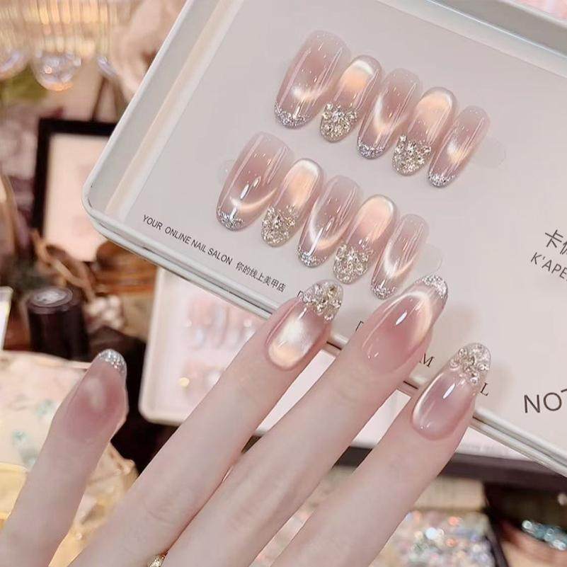 纯手工自粘美甲片高级显白气质猫眼高级美甲片10片装,彩妆/香水/美妆工具,穿戴甲/甲片,淘宝优惠券,粉丝福利购,淘宝优惠卷