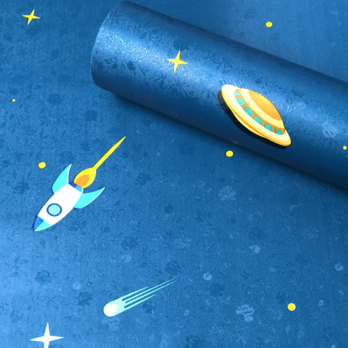 宇宙天空男孩卡通动漫顶棚墙纸