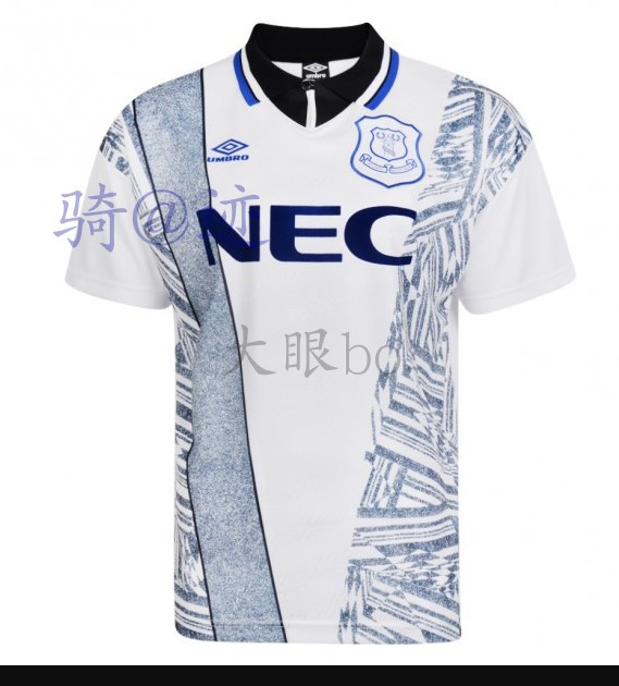 Everton埃弗爱华顿英格超兰国复古足球衣服1995 Away Umb