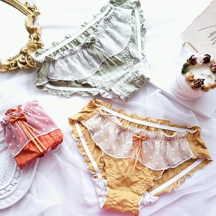 大弹力飞边面包裤 2020秋季 少女内裤 日系全棉可爱桃心透气棉款 新品
