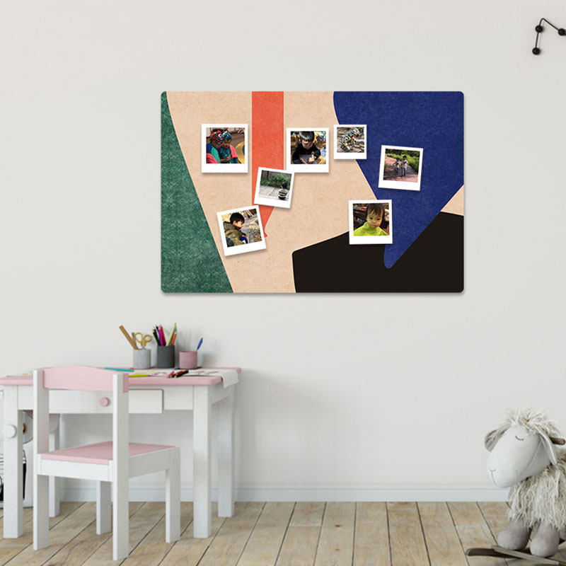 抽象色块拼接毛毡板照片墙扎板软木板功能毕加索风格彩色装饰墙贴