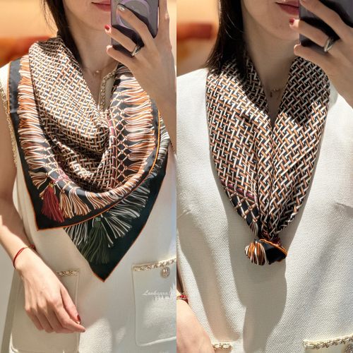 双面双色异色印花欧美丝巾