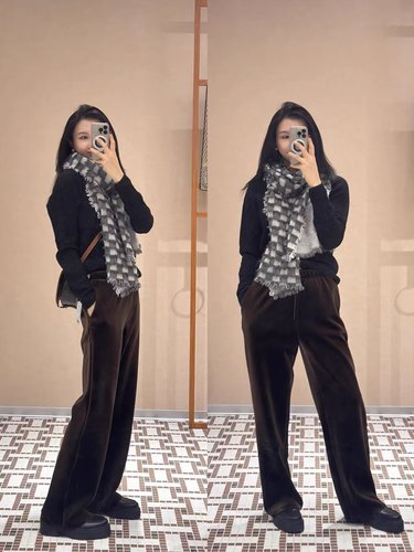 艺术剪花格纹浮雕立体工艺 山羊绒拆须毛边 亲肤柔软蓬松围巾披肩