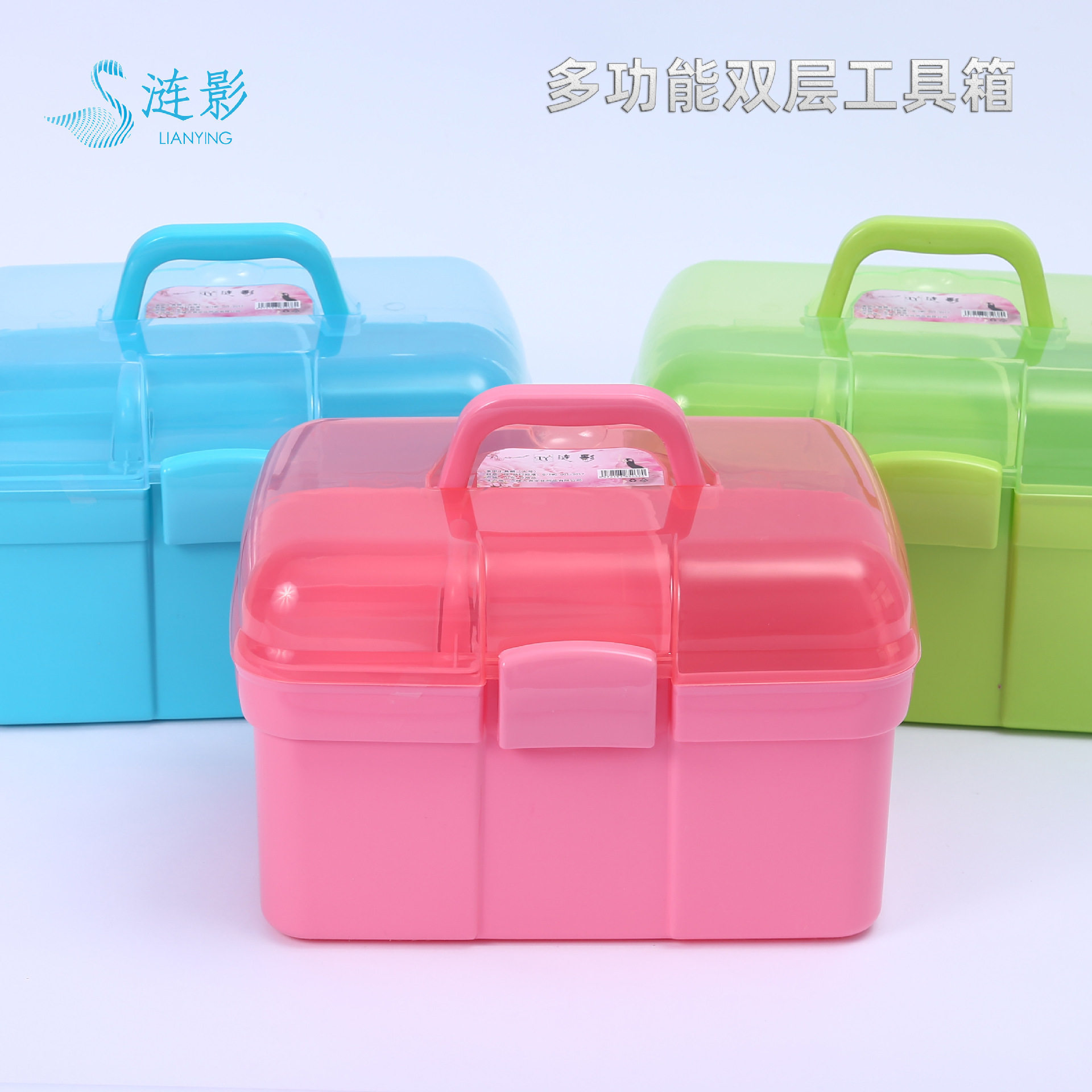 美甲工具箱指甲油胶收纳箱咕卡双层收纳盒涟影手提箱居家收纳