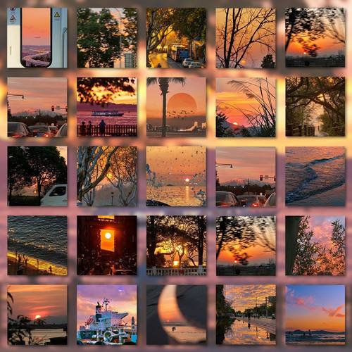 浪漫晚霞风景贴纸防水朋友圈背景