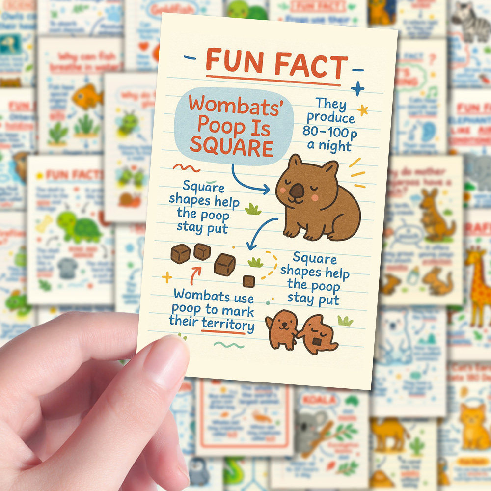 96张动物科普卡英语贴创意个性房间墙面英语启蒙儿童百科学习笔记