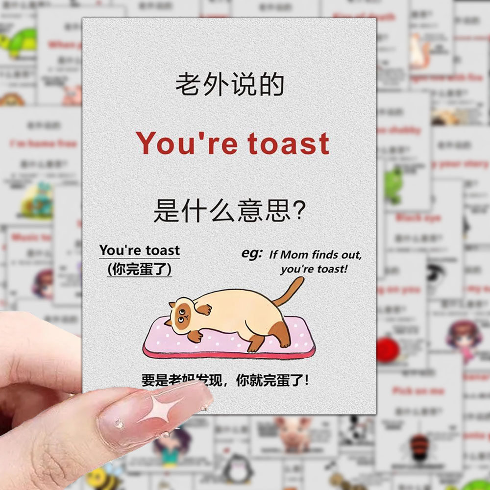 96张每日学英语零基础地道老外英文翻译每日一练笔记装饰防水贴纸