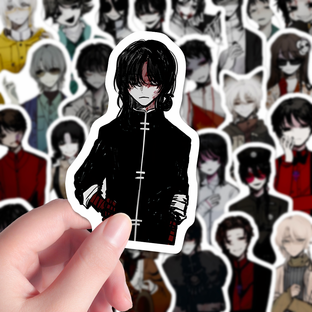 162张头七怪谈立绘高级感高颜值个性简约防水贴画装饰手账本行李箱